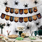 Load image into Gallery viewer, Halloween Banner &amp; Spider Garland

