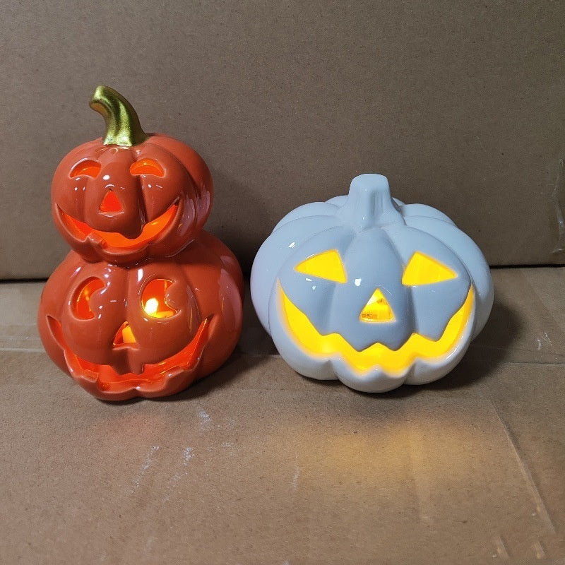 Luminous Pumpkin Skull Décor