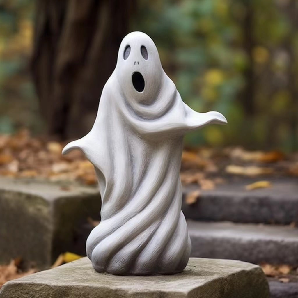 White Ghost Garden Statue