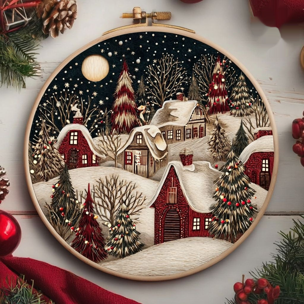 Christmas Eve Embroidery Fabric Set