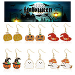 Load image into Gallery viewer, Pumpkin Drop Earrings
