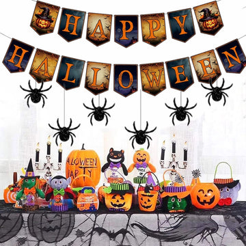 Halloween Banner & Spider Garland