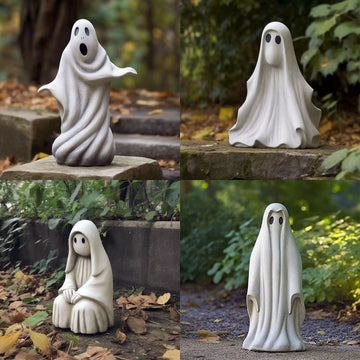 White Ghost Garden Statue