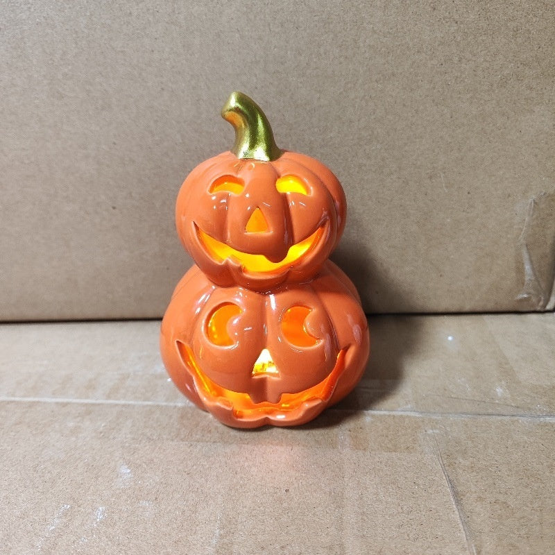 Luminous Pumpkin Skull Décor